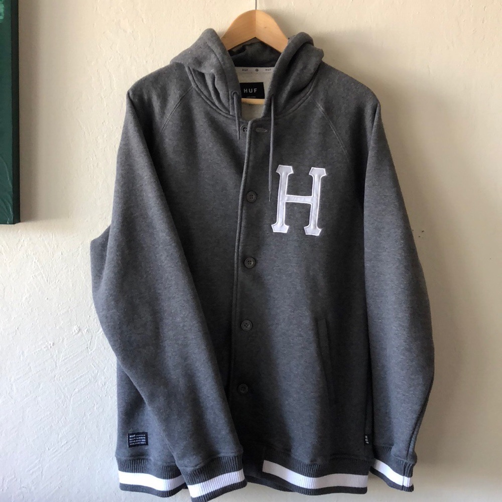Huf varsity button up sz lrg